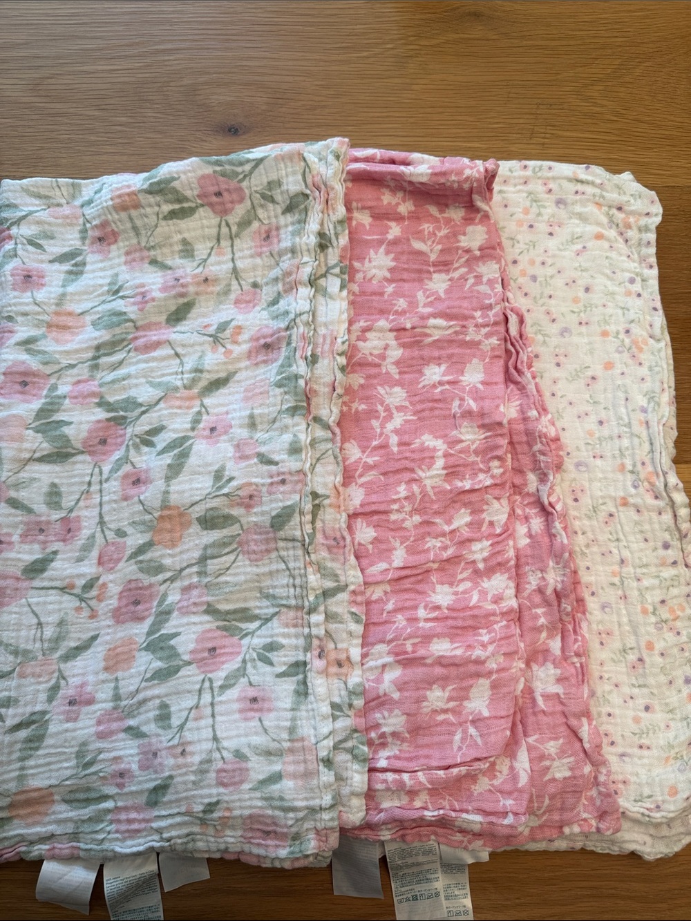 Aden + Anais Pink Floral Muslin Baby Blankets